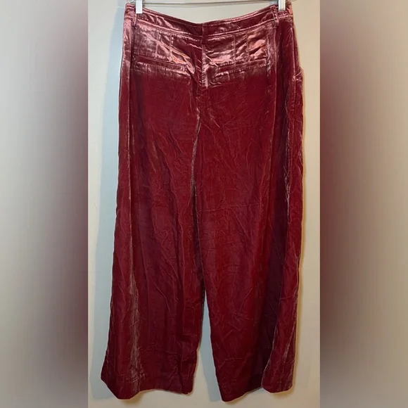 Anthropologie Velvet Wide-Leg Pants